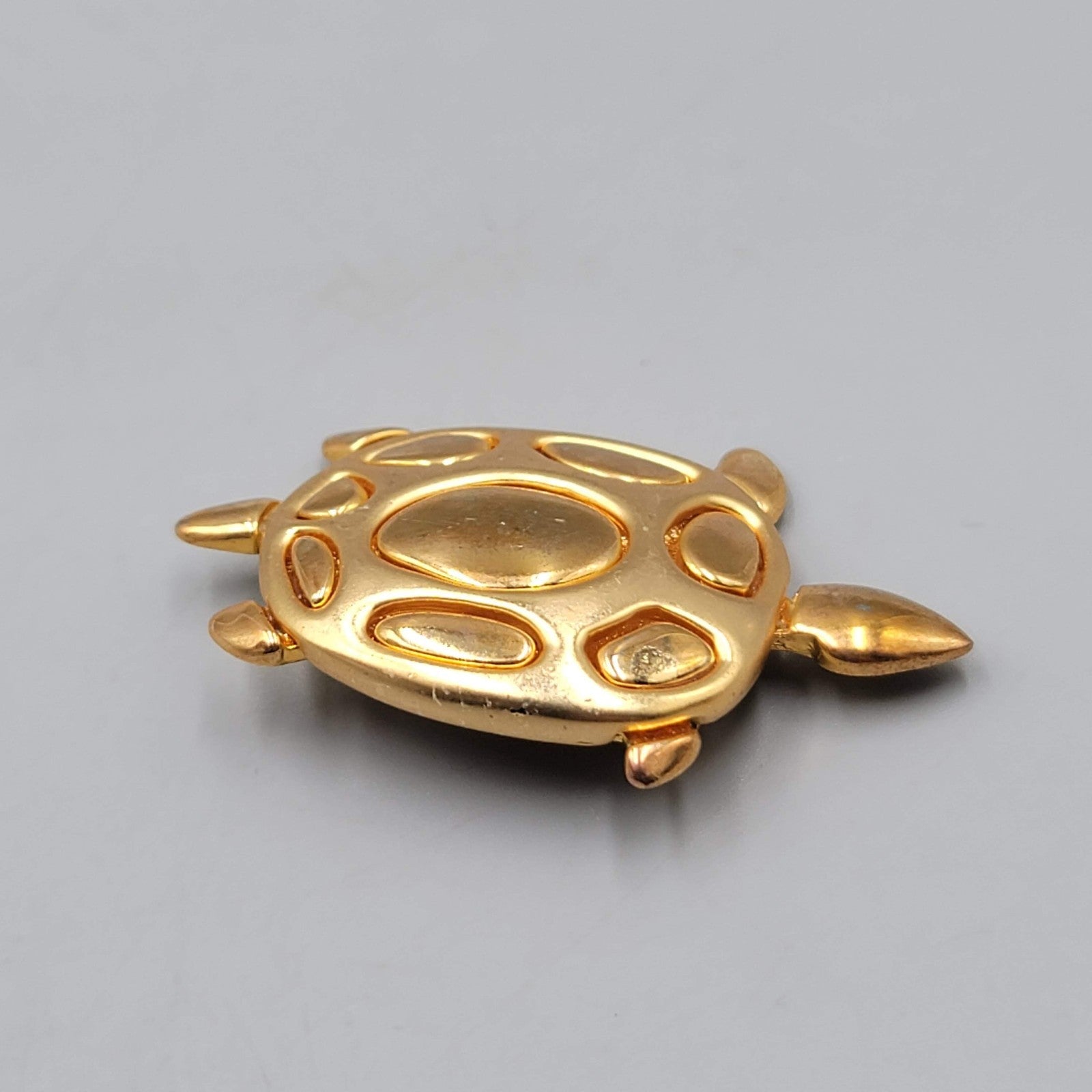 Vintage Turtle Brooch Gold Plated 