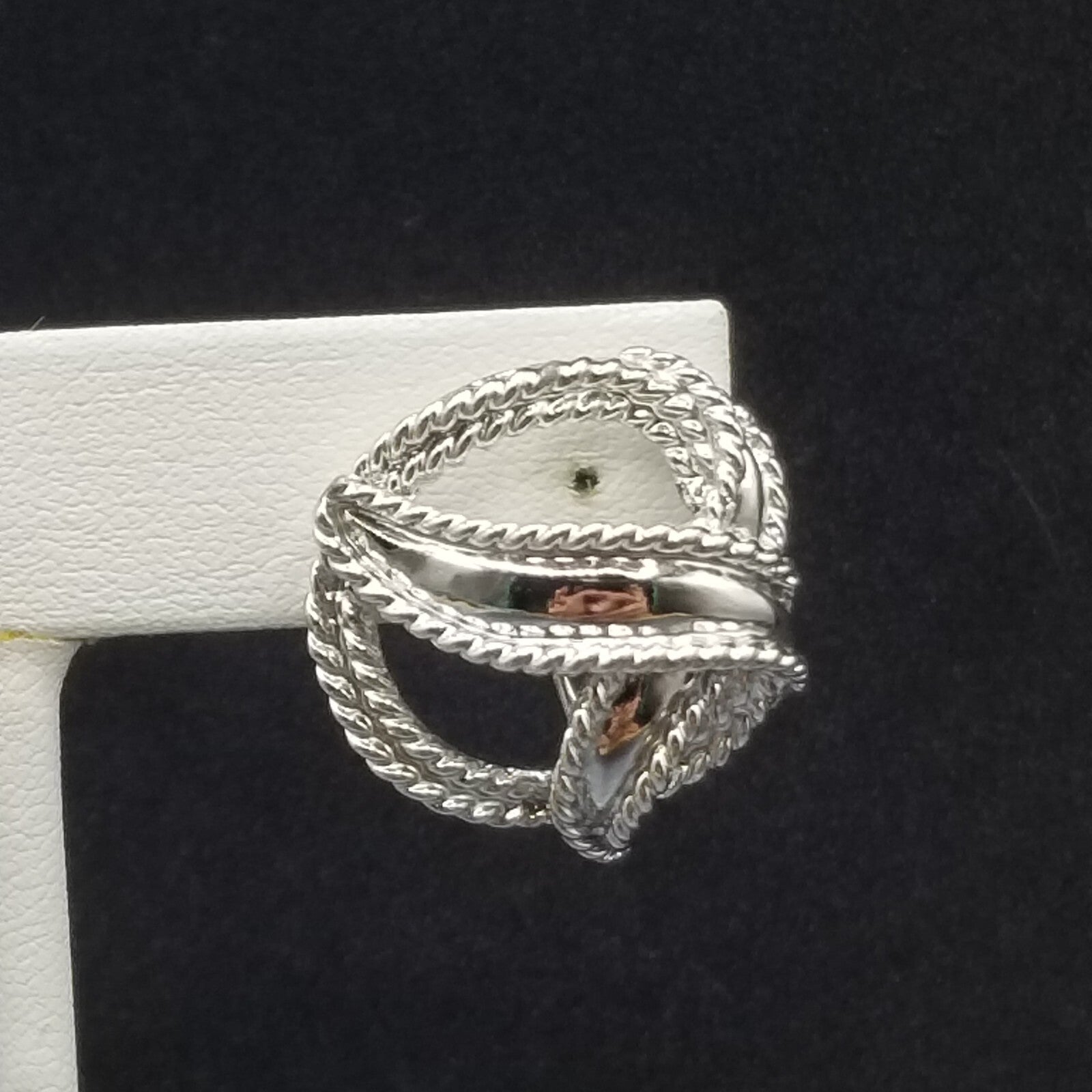 Vintage Clip on Coro Earrings Silver Plated Open Work Statement Drop Stud 1"