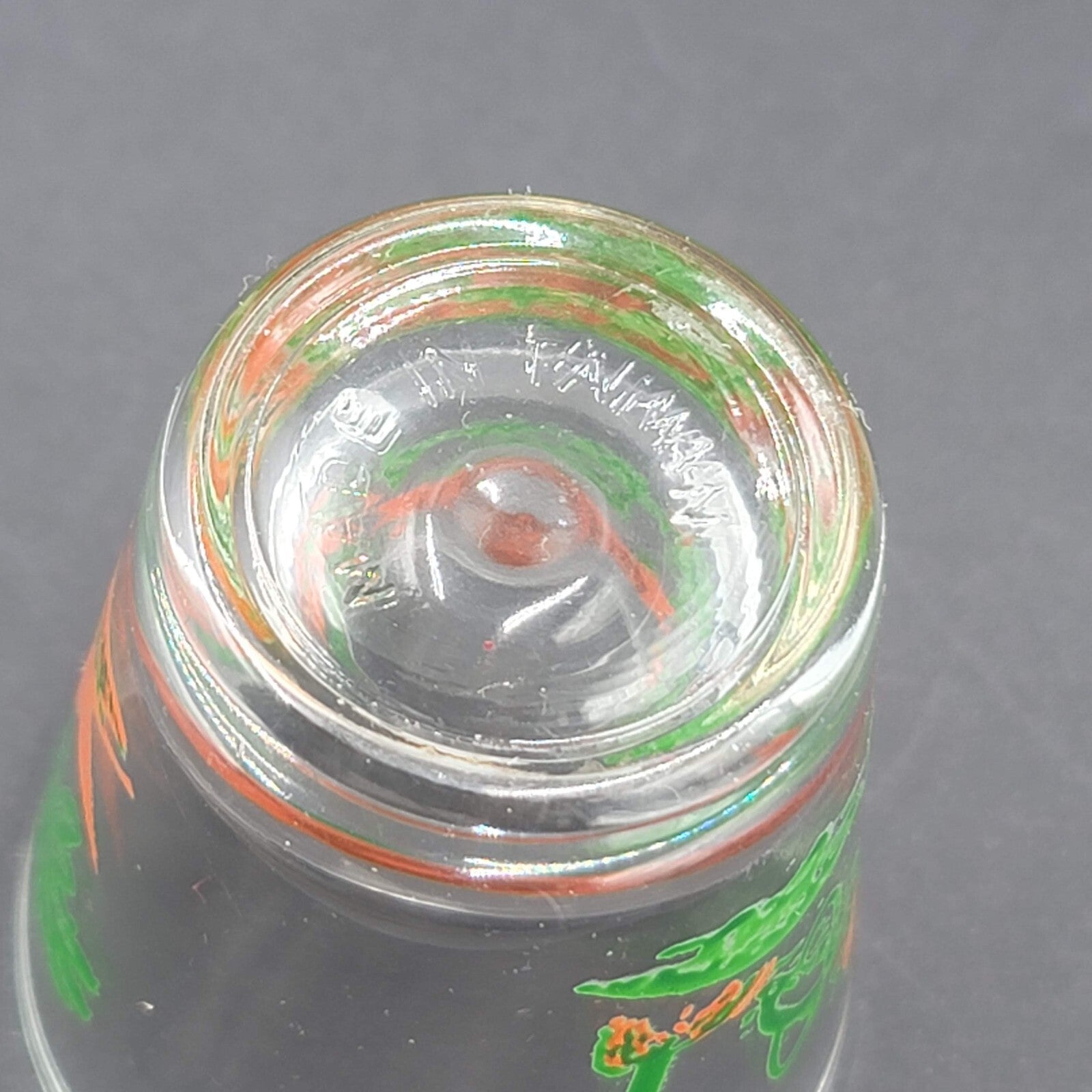 Vintage FLORIDA Shot Glass Orange Green Embossed Souvenir