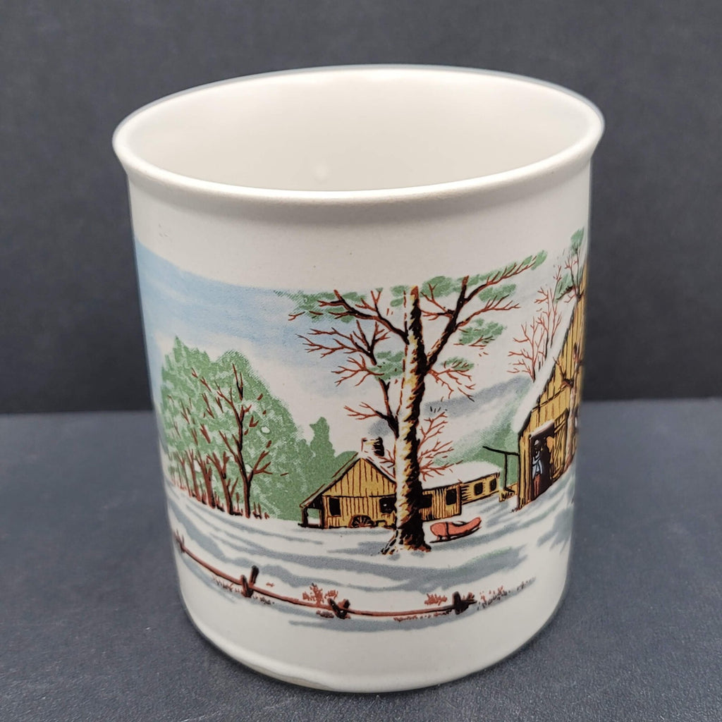 Sunny Stoneware Coffee Mug Made in Korea Winter Scene