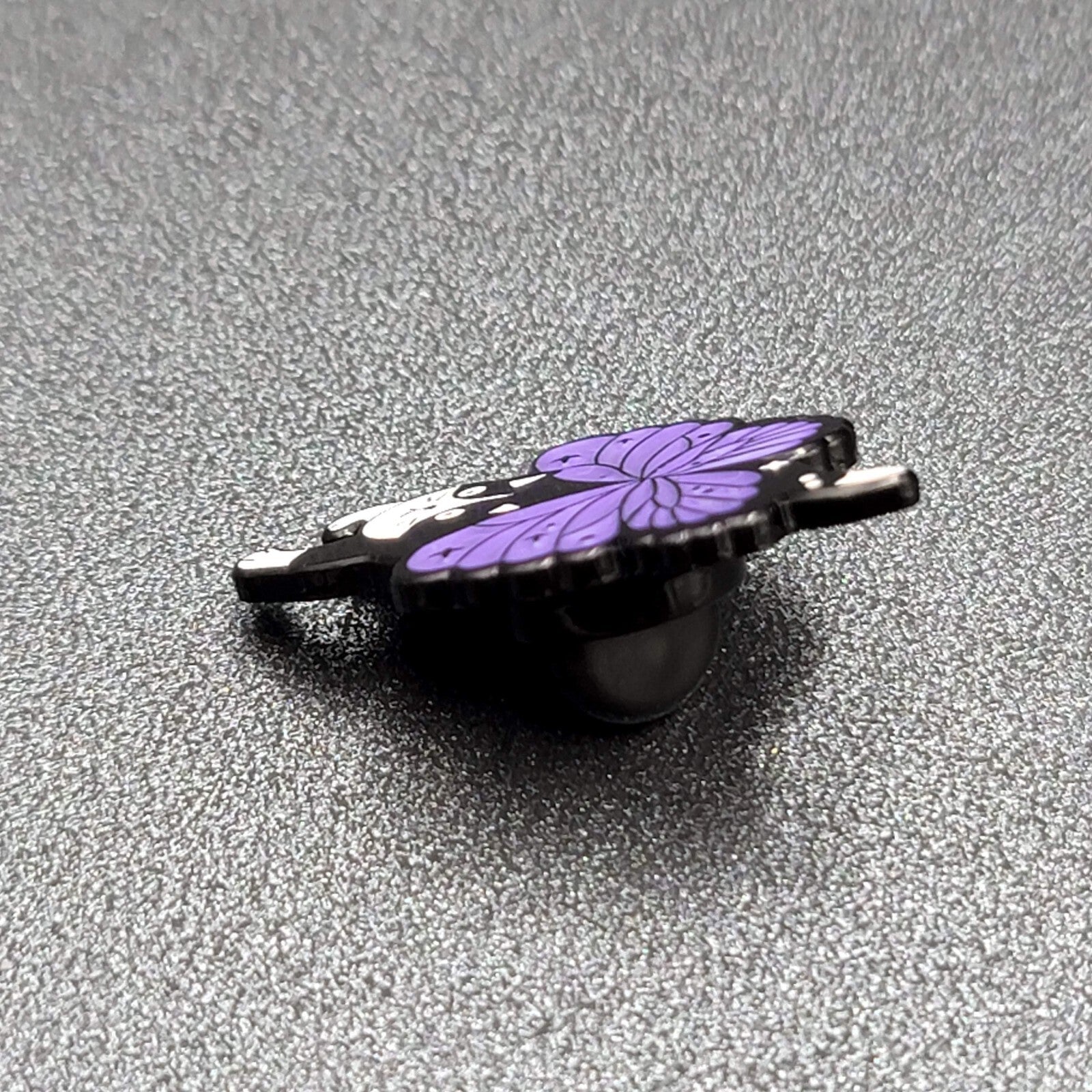 Black Cat Purple Butterfly Wings Enamel Lapel Hat Pin Sushi Roll 1 1/8"