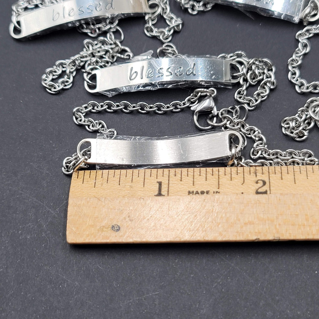 Lot of 12 BLESSED Bracelets Silver tone ID Chain Bracelet Adjustable  NEW