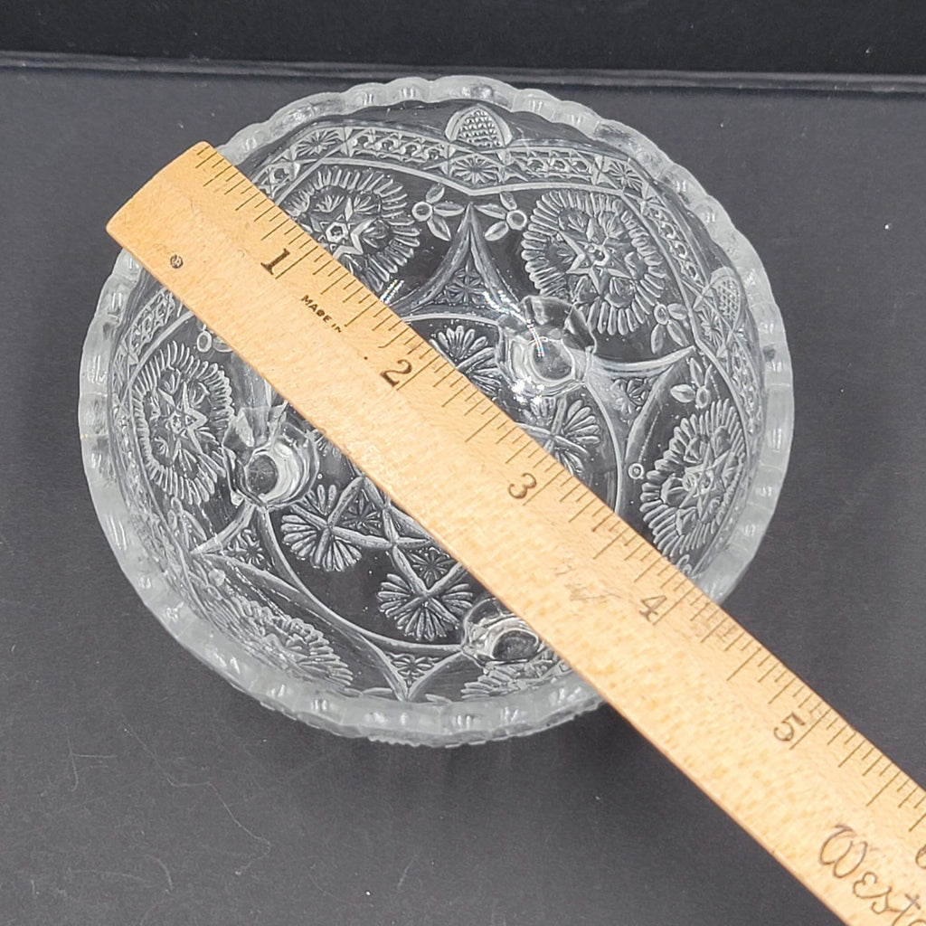 Vintage 3 Footed Bowl Pressed Glass 4" x 2.5"