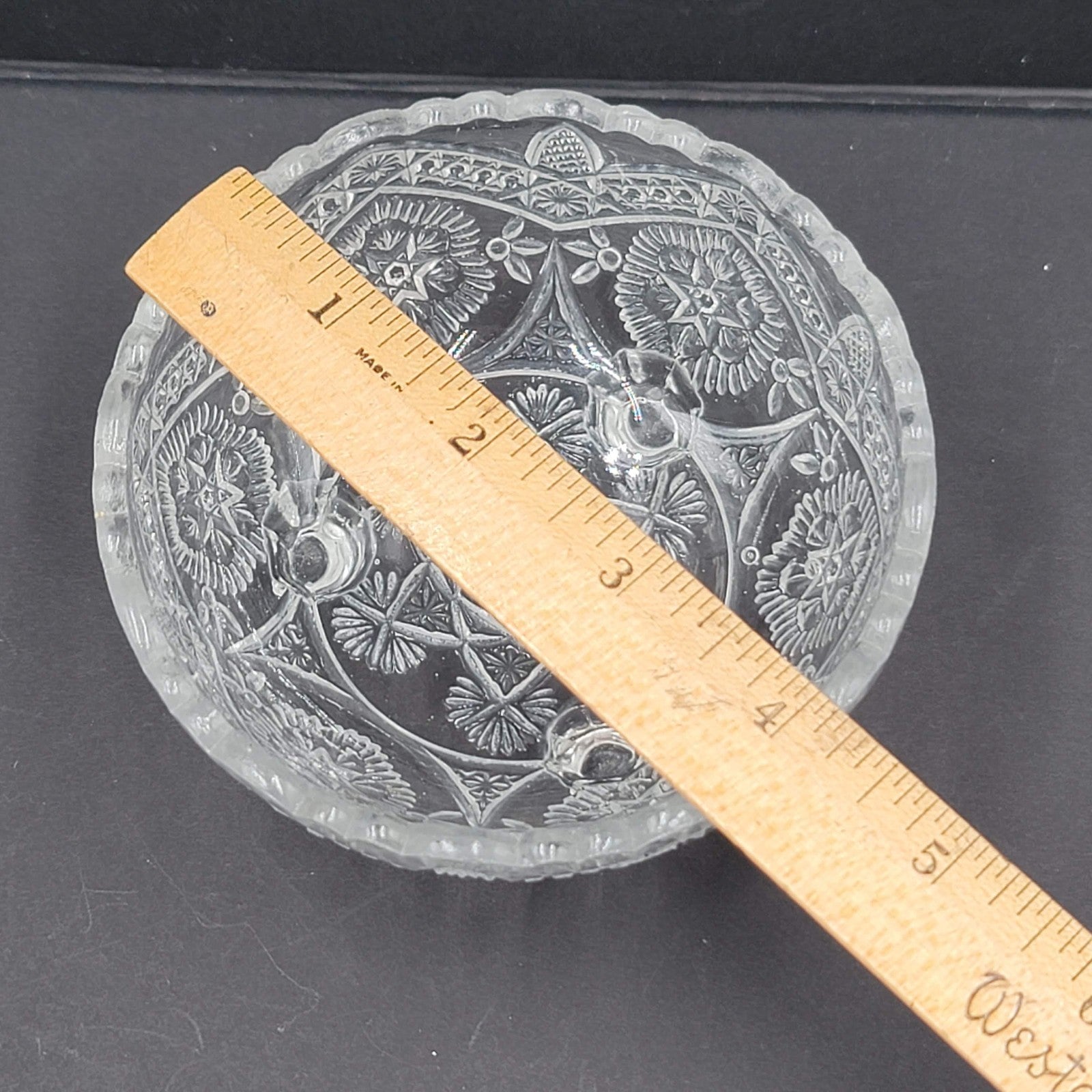 Vintage 3 Footed Bowl Pressed Glass 4" x 2.5"