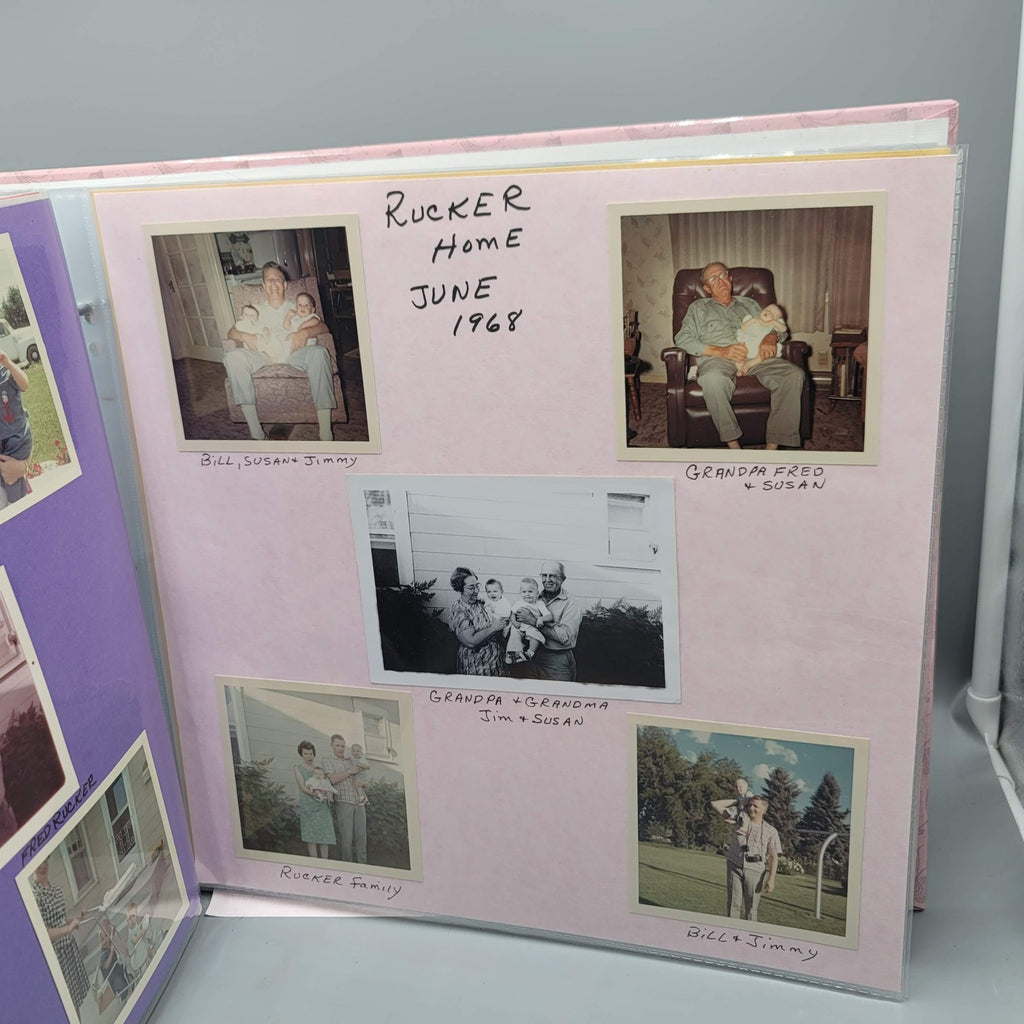 Vintage 1960s Photos in a Modern Scrapbook Rucker Family Tree 42 pages