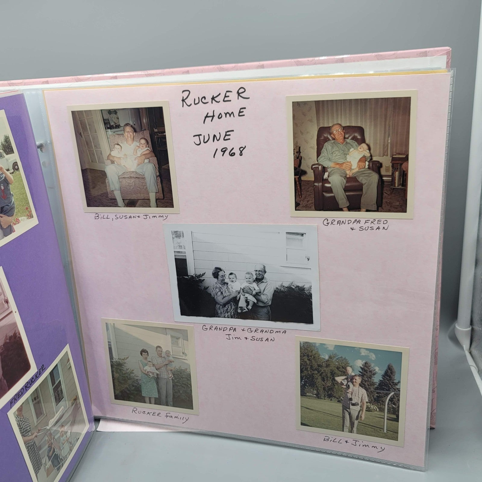 Vintage 1960s Photos in a Modern Scrapbook Rucker Family Tree 42 pages