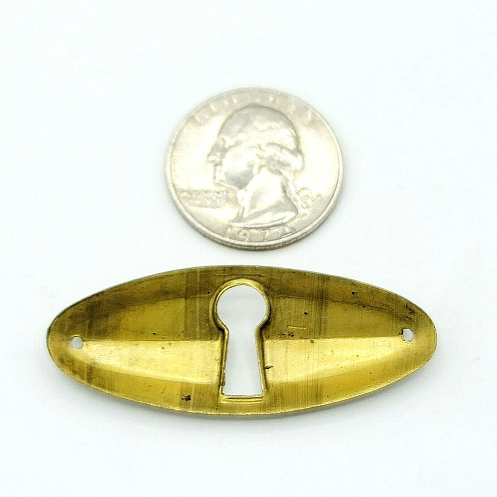 SINGLE Vintage Brass Skeleton Key hole Escutcheon 3/4" x 1 7/8"