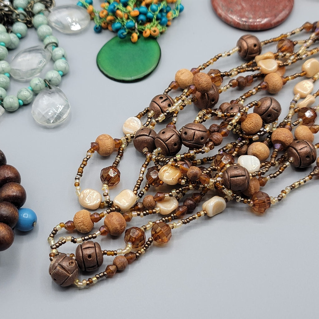 Colorful Jewelry Lot Necklaces Bracelets Beads 27 pcs All Wearble in Good Condit