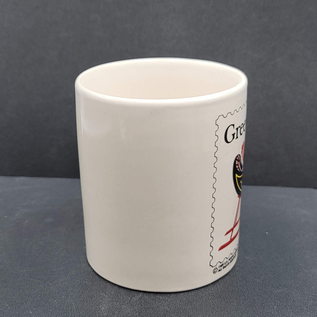 US Postal Service USPS Postage Stamp Coffee Mug Christmas Sleigh Greetings 1989