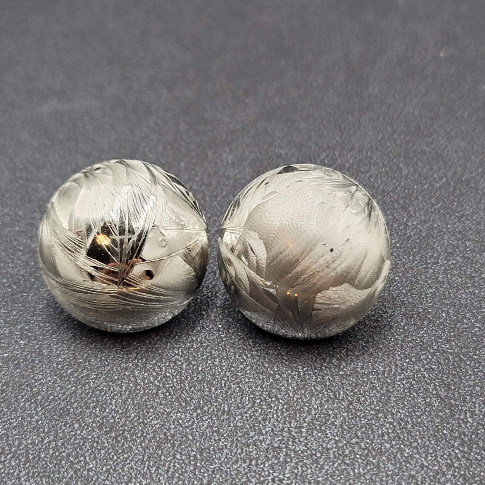 Vintage Pierced Earrings Domed Silver tone Stud 3/4"