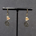 Pierced Earrings Beaded Asian Coin Dangle 1"
