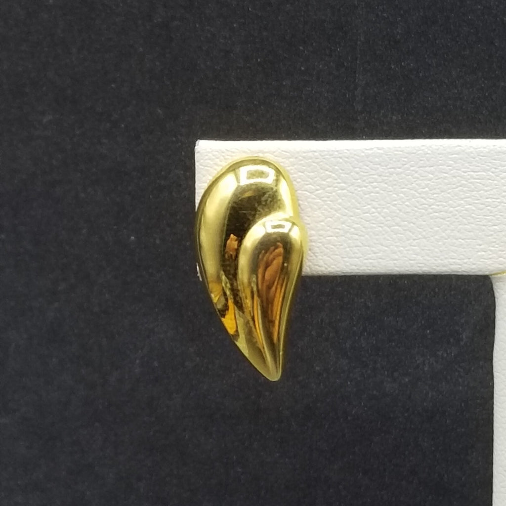Vintage Clip on Earrings Gold Plated Statement Drop Stud 1"