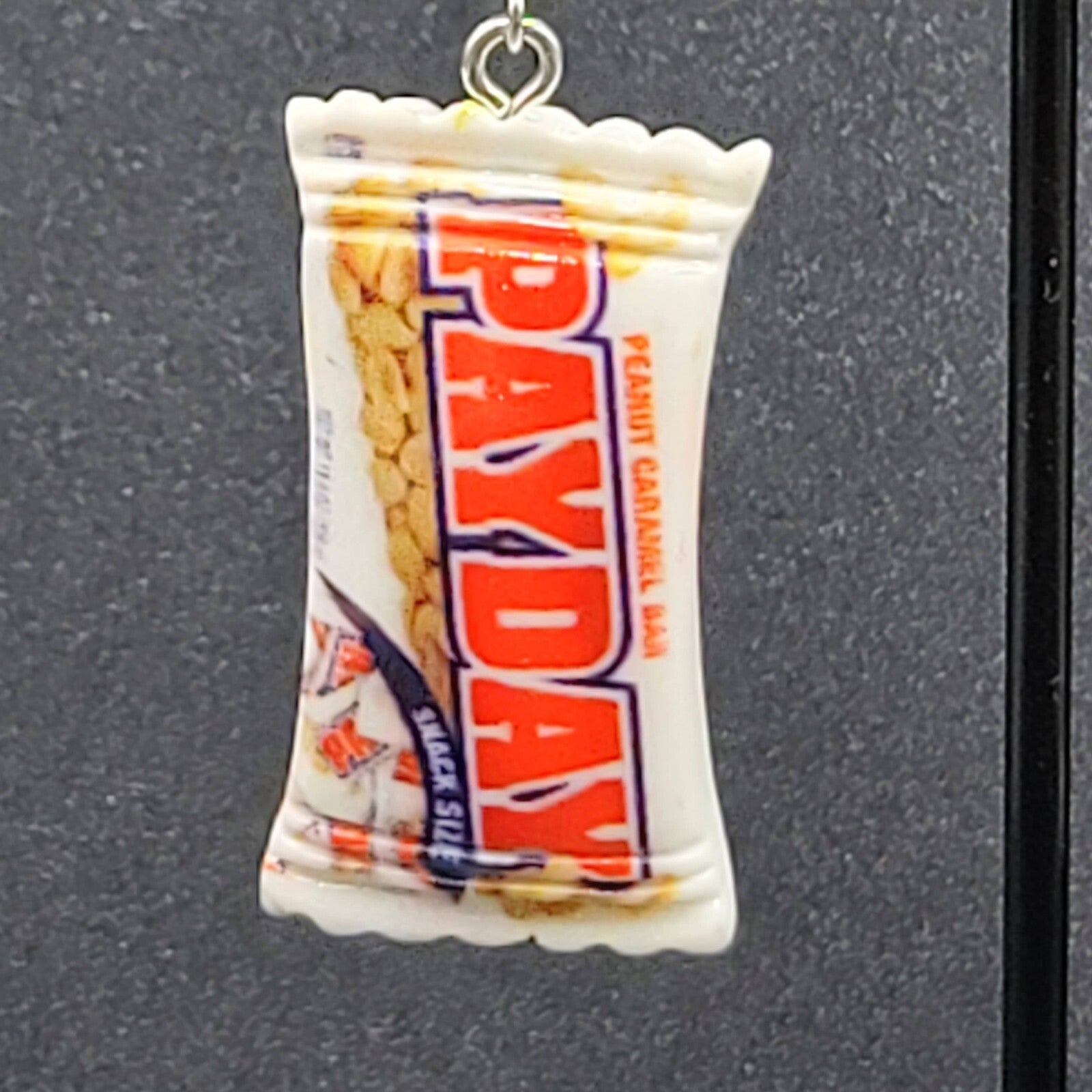 New PAYDAY Candy Bar Pierced Earrings Acrylic Dangle 1.5"