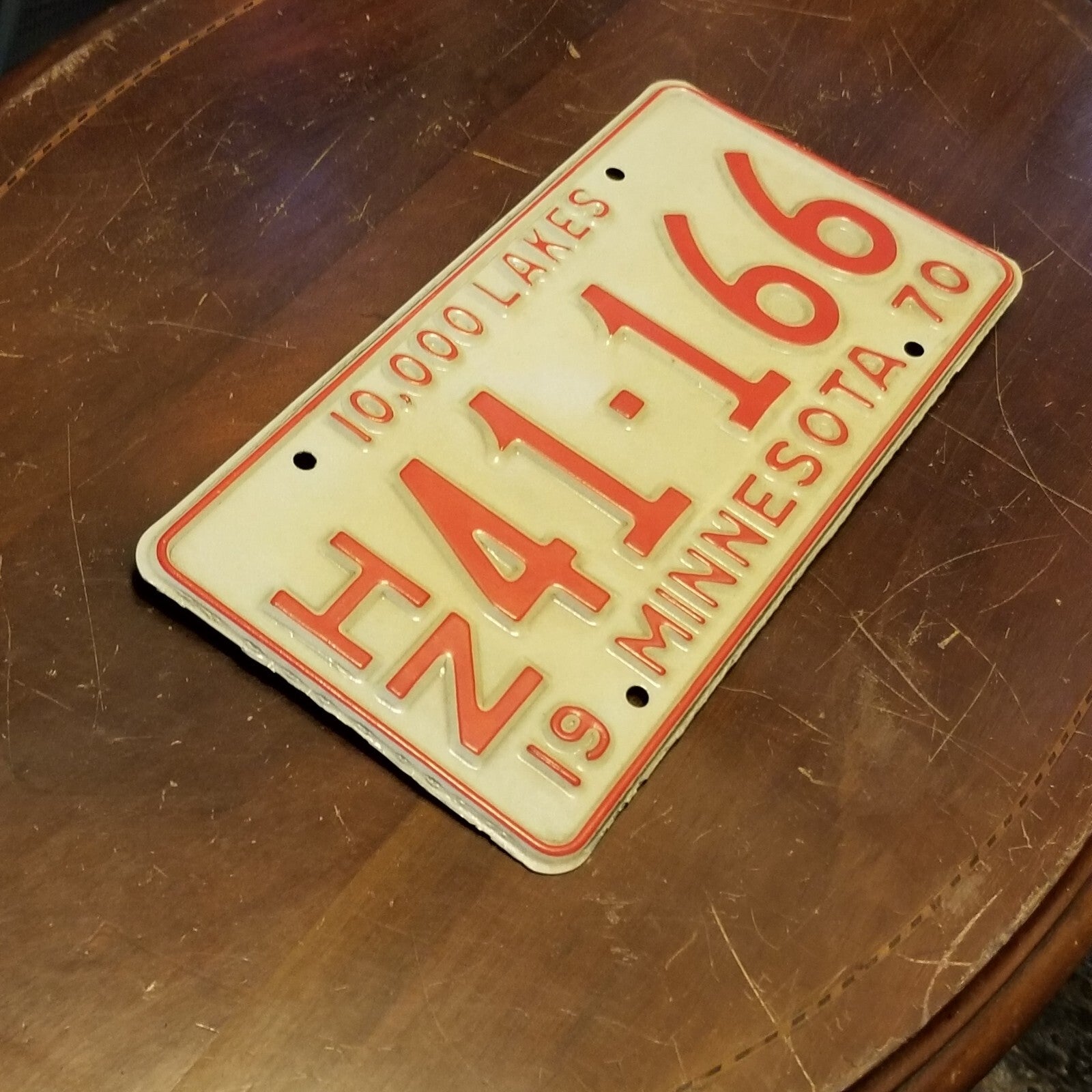 Vintage 1970 License Plate MINNESOTA HZ 41-166 12" x 6"