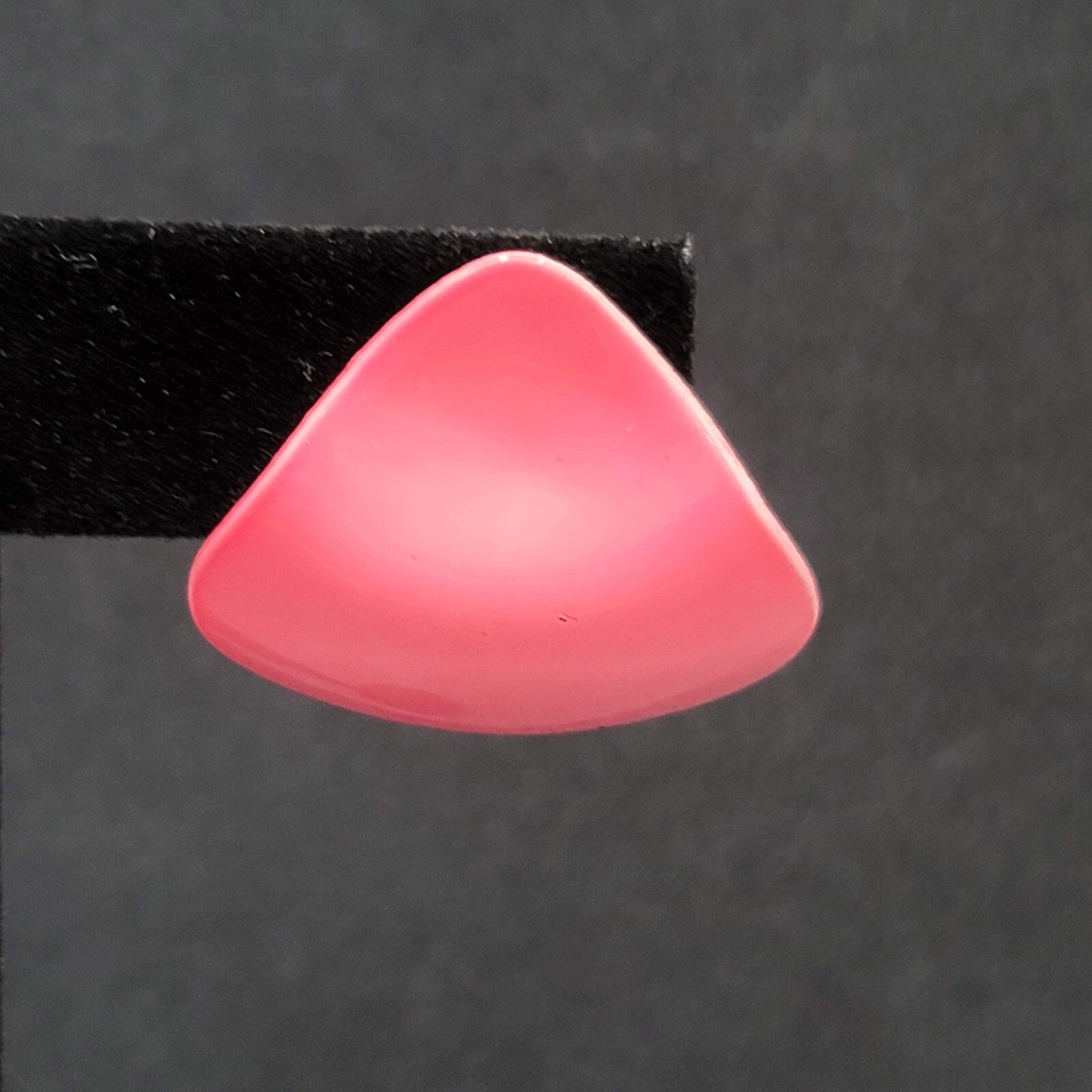 Vintage Pierced Earrings Pink Enamel Triangle Drop 1"