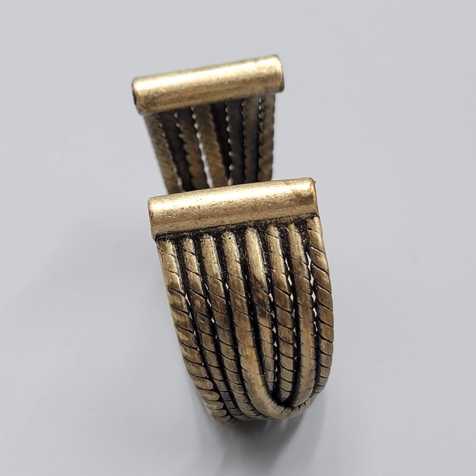 Brass Twist Cuff Bracelet Boho Statement Metal 6.5"