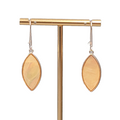 Multicolor Iridescent Pierced Earrings Gold tone Dangle 1.5"