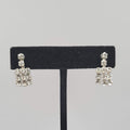 Vintage Dangle Rhinestone Clip on Earrings Silver tone Screw Back 3/4"
