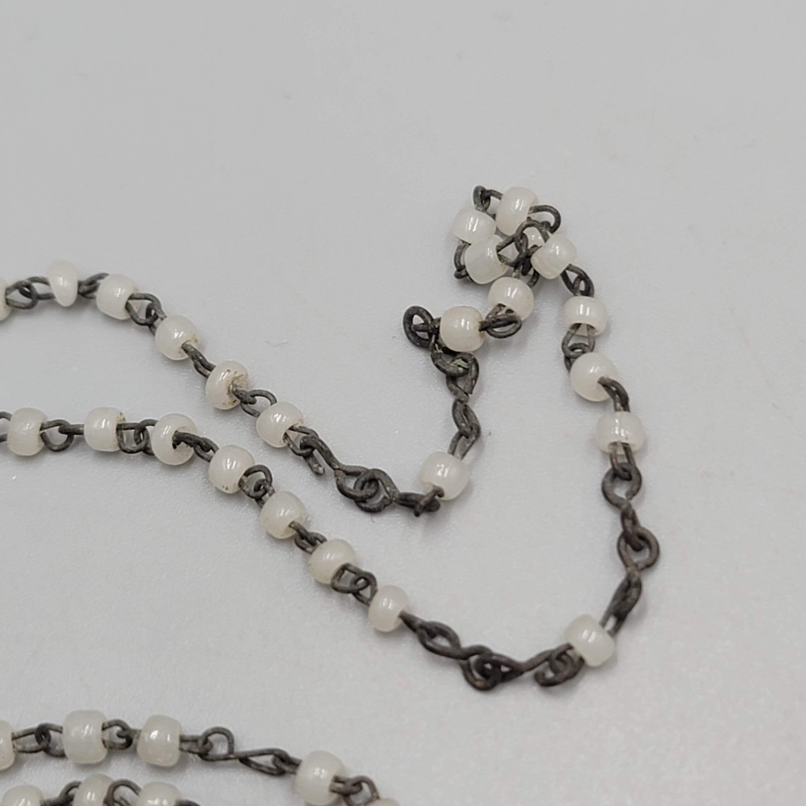 Catholic TINY Rosary Crucifix Translucent Plastic Beads Silver tone