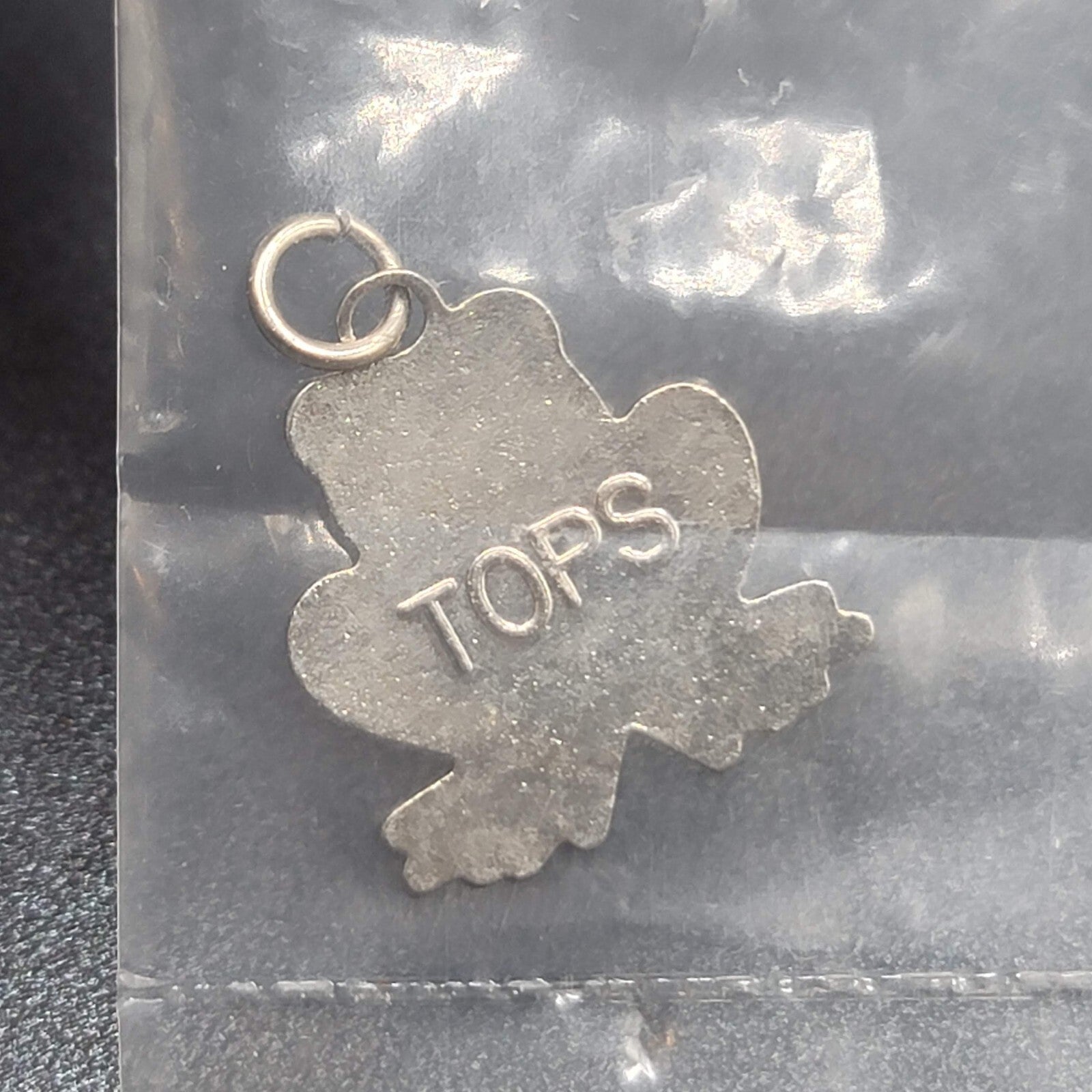 Tops Leap Tuit Frog Charm Silver tone Green Enamel 7/8" New