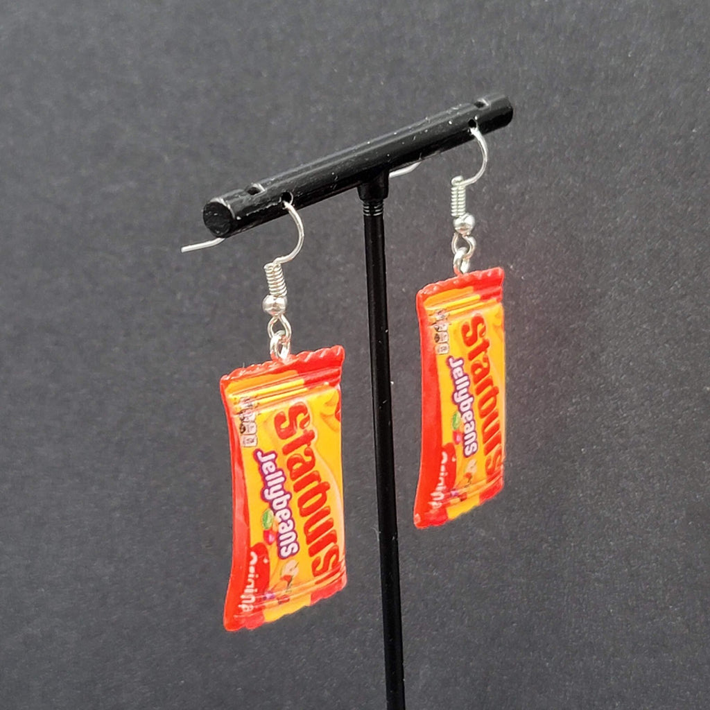 New STARBURST JELLYBEANS Candy Pierced Earrings Acrylic Dangle 1.25"