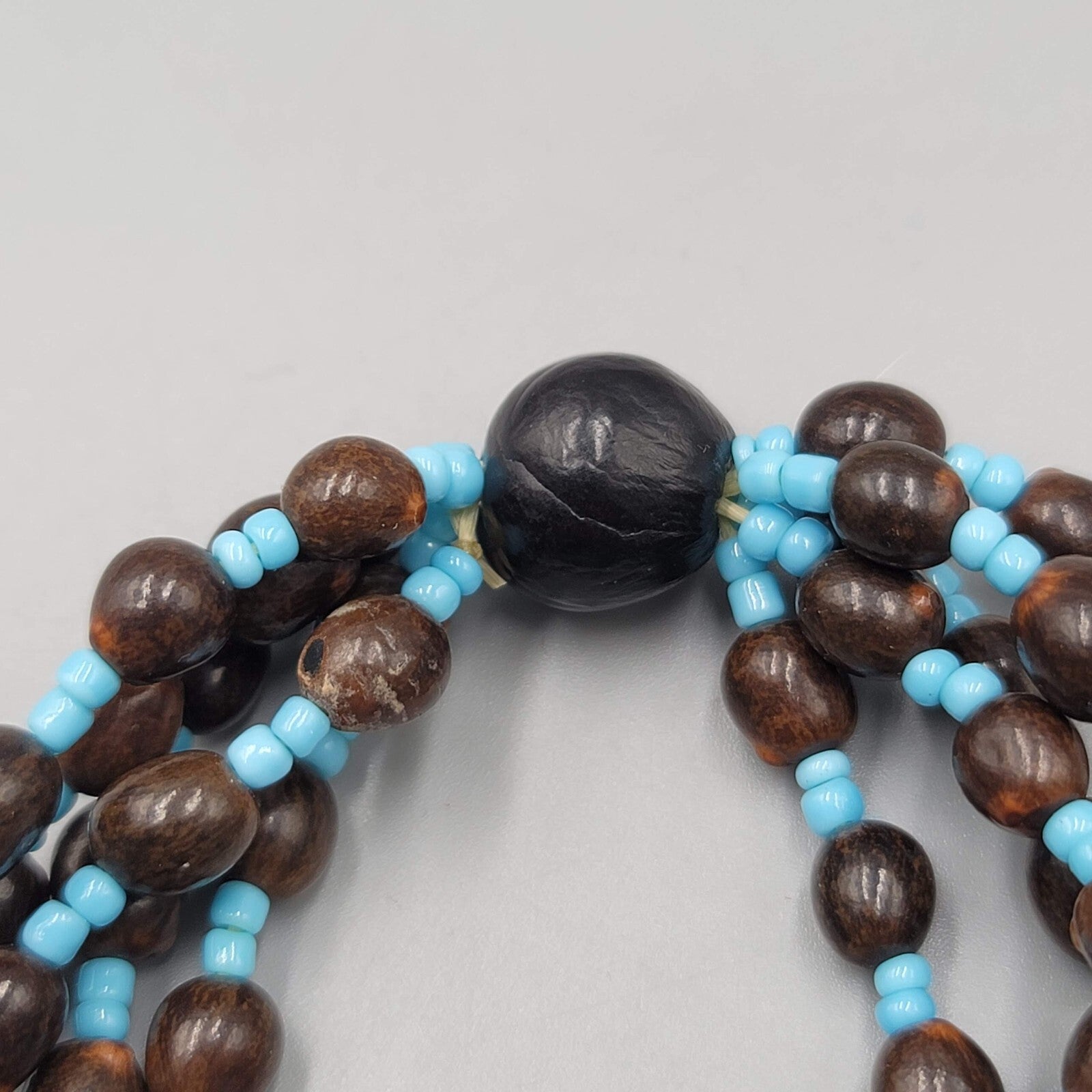 Vintage Seeds Bracelet Beaded Elastic Multistrand 6"