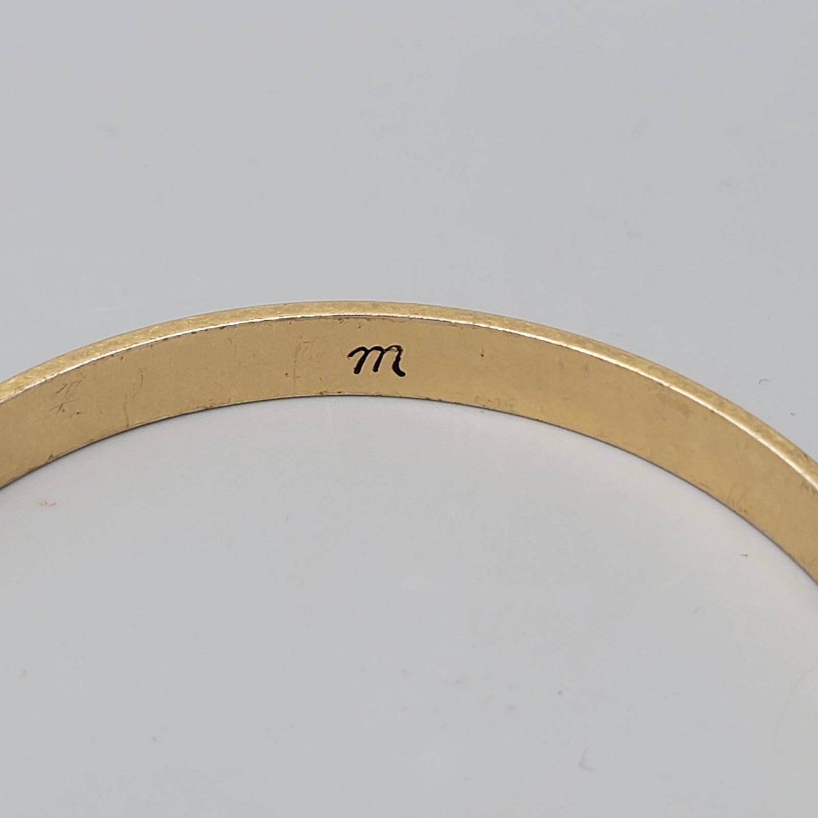 Madewell Gold Tone Black Stone Bangle Bracelet 7.75"