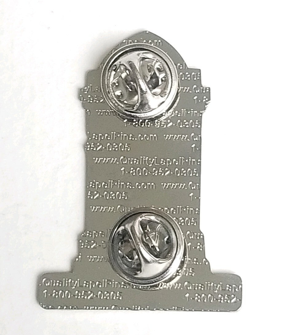 Mortem Vitae Sequens Skeleton Head Stone Funeral Gothic Lapel Pin 