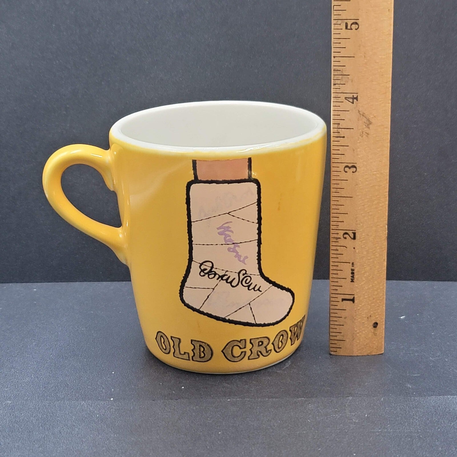 Old Crow Kentucky Whiskies Signed Cast Ceramic Mug Coffee Cup