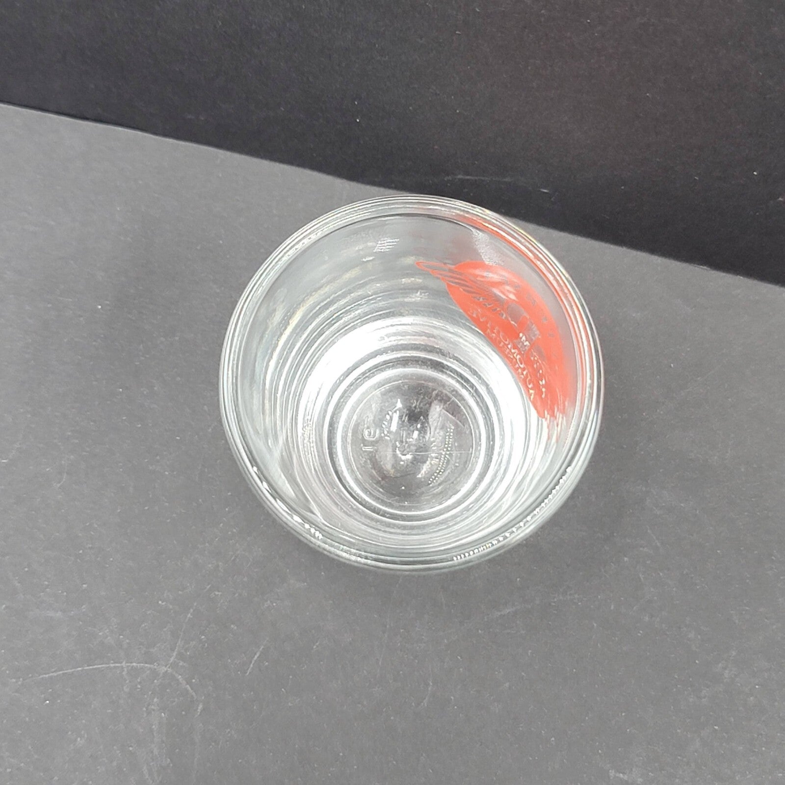 Petersen Automotive Museum Shot glass Souvenir Clear Red Lettering