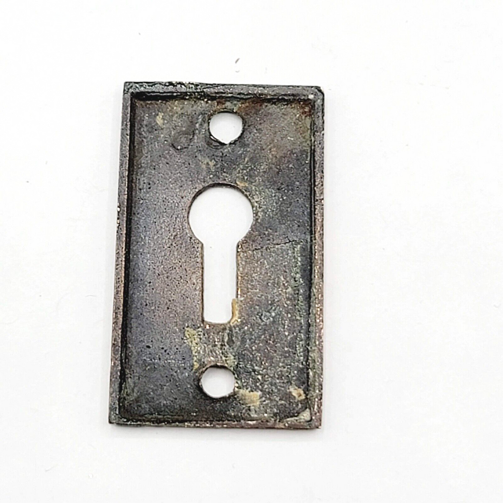 Vintage Ornate Bronze Skeleton Keyhole Escutcheon Salvage Hardware 5250