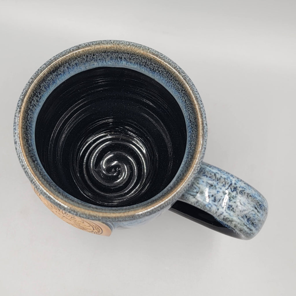 2013 Pleasure Faire Renaissance Festival  Blue Drip Pottery Goblet Mug