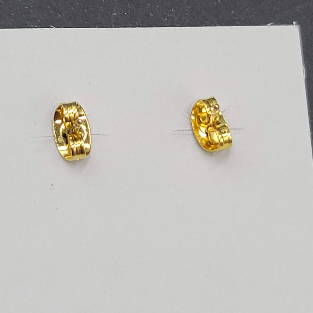 Vintage Pierced Earrings Gold tone Cowboy Boots Inlay Studs 1/2"