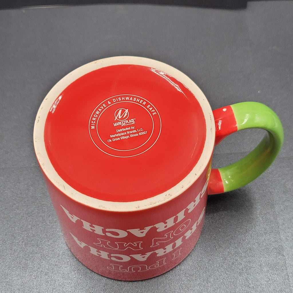 Large Coffee Mug Tea Cup Red Green Rooster "I Put Sriracha on my Sriracha" 20 oz