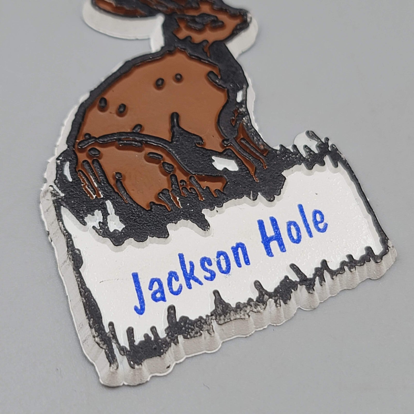 Vtg Jackson Hole WY Rubber Refrigerator Magnet Jackalope Travel Souvenir