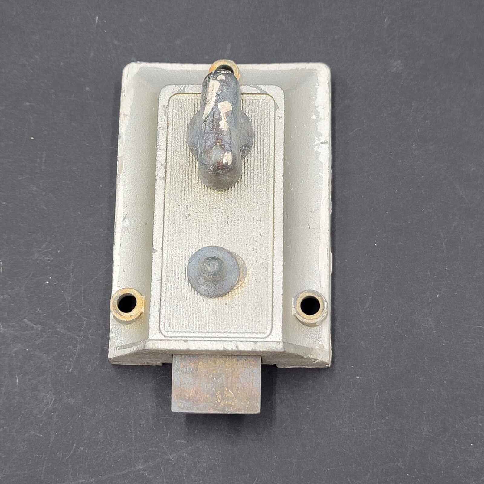 Vintage Silver Surface Rim Night Lock Latch No Keeper Salvage B754