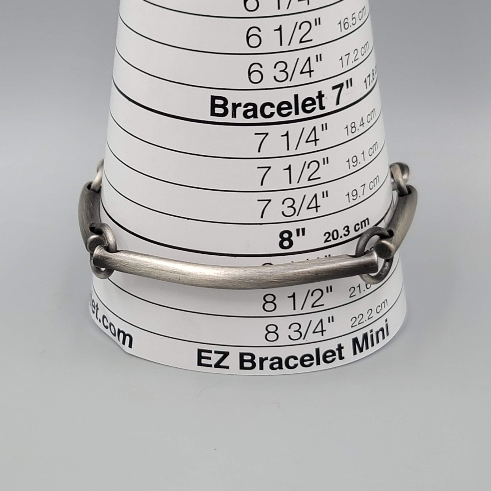 Mens Bracelet Dark Gray Silver tone Bar Link 8.25 in