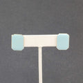 Vintage Pierced Earrings Light Babay Blue Enamel Drop 3/4"