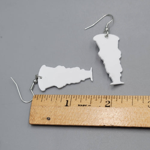 Christmas Nutcracker Pierced Earrings Silver tone Dangle 1.5 in