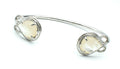 Silver tone Cuff Faceted Mother of Pearl Bracelet Costume 2 3/8" x 1 3/4" NWOT