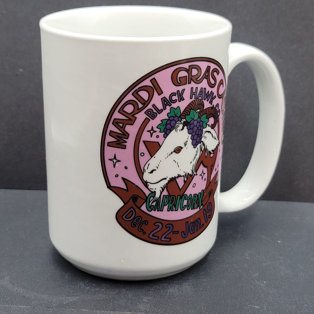 Mardi Gras Casino Capricorn Zodiac Coffee Mug Black Hawk CO