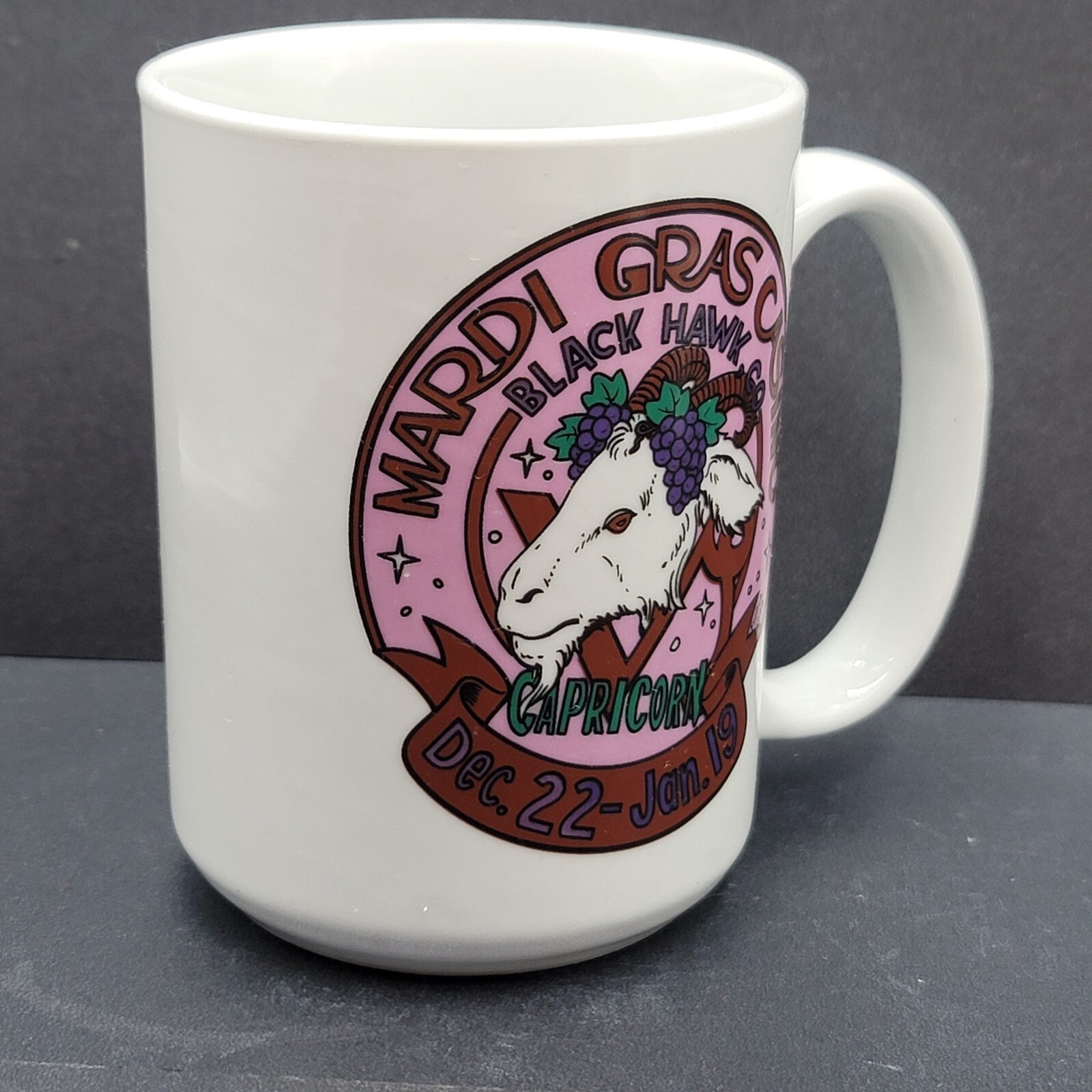 Mardi Gras Casino Capricorn Zodiac Coffee Mug Black Hawk CO