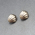 Vintage Clip on Earrings Silver tone Shell Studs  5/8"