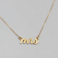 Gold Filled MRS Necklace Wedding Bride Engaged Fiancee 17" 925