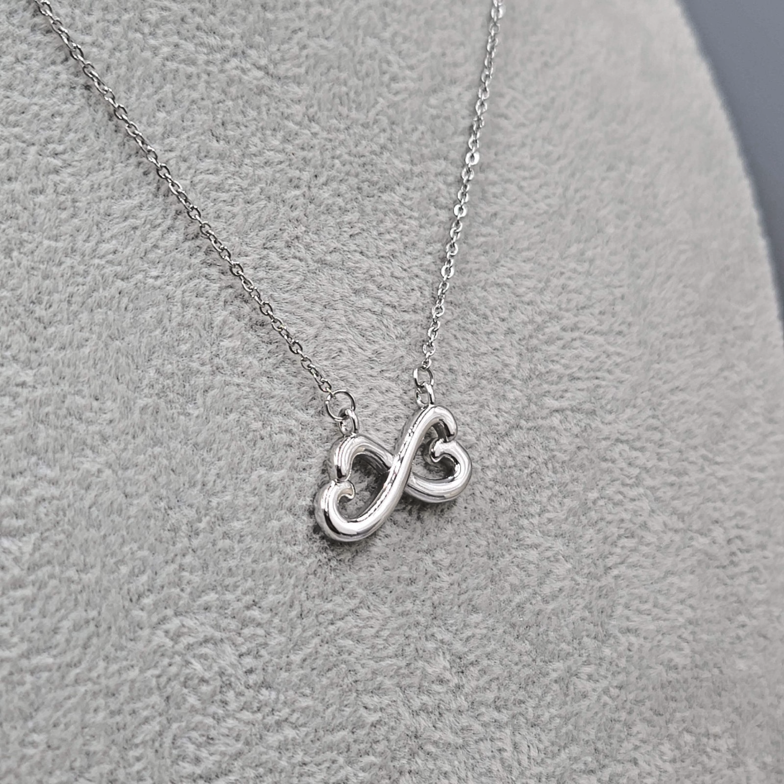 Infinity Heart Pendant Necklace Silver Plated 14" 16" 18" 20"