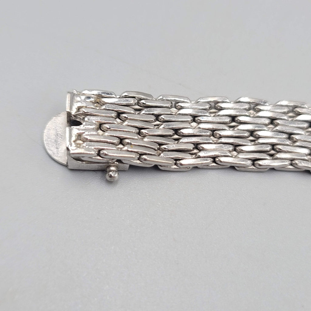 Vtg Swank 17 Jewels Sterling Silver Band Womens Watch Monogram BNM UNTESTED
