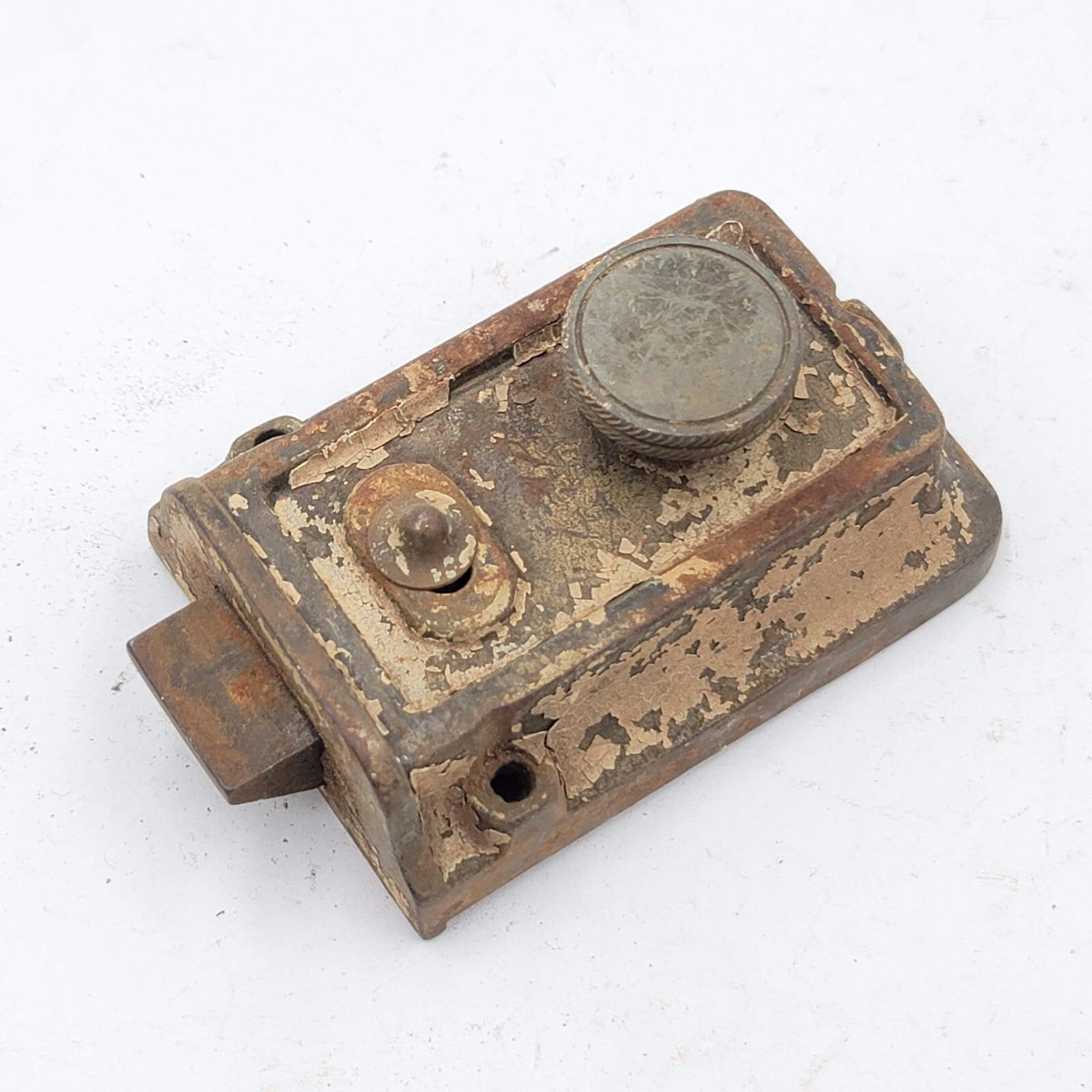 Vintage Surface Rim Night Lock Latch No Keeper Salvage Shabby Chic
