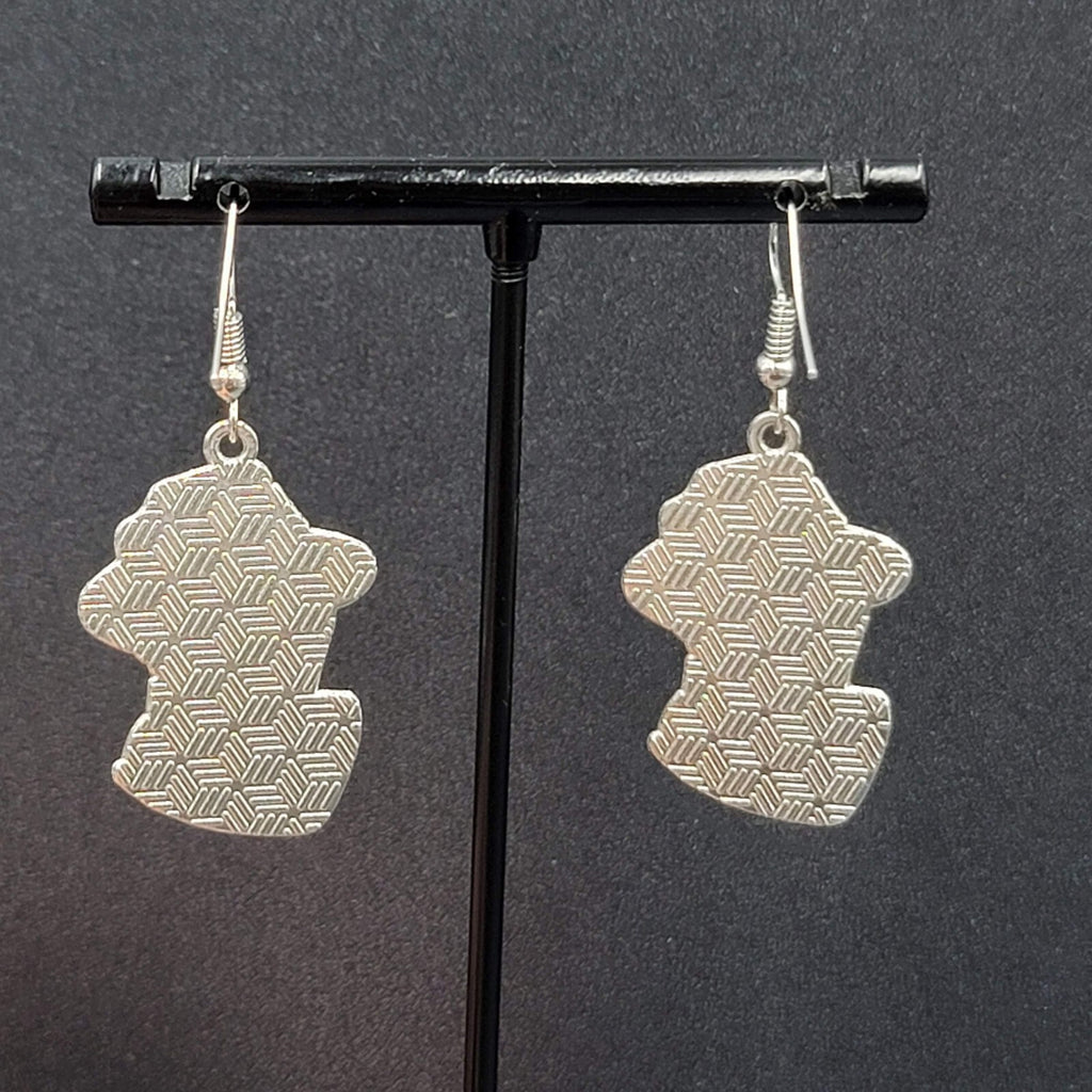 Freddy Krueger Pierced Earrings Enamel Silver tone Horror Movie Dangle 1.25" FS