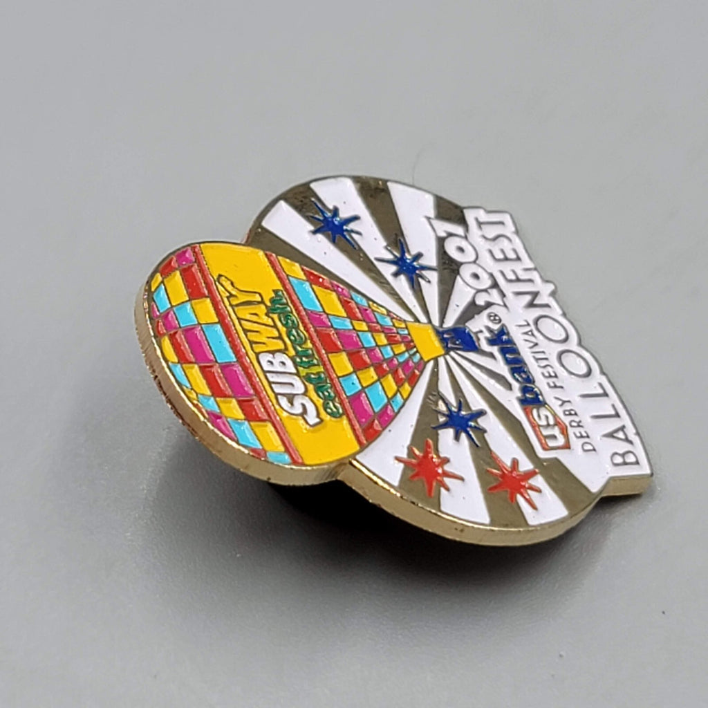 2007 Balloon Fest Derby Festival US Bank Collectors Lapel Enamel Pin 1.25"