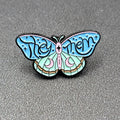 Moth They Them Pronouns BlueEnamel Lapel Hat Pin 1 1/8"